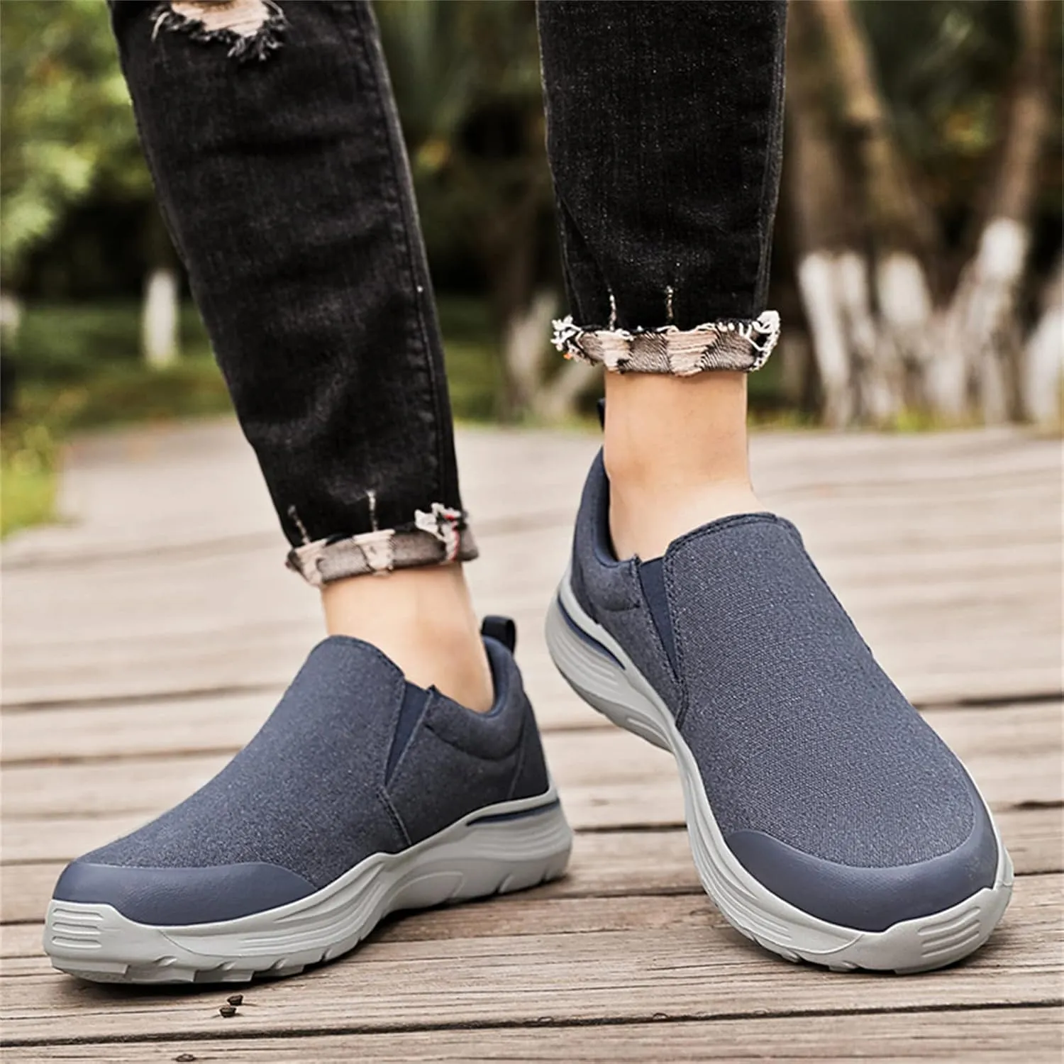 Men's Slip-On Canvas Shoes Casual Sneakers Lightweight Comfortable Breathable Loafers