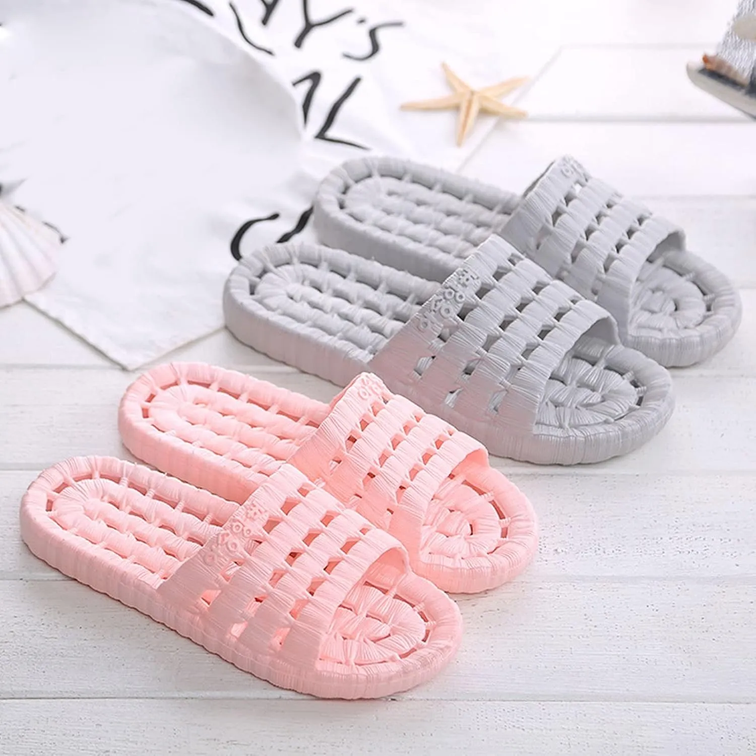 Mens Slippers Womens Slides Bathroom Slippers Men Shower Shoes Women Comfortable Soft Sole Public