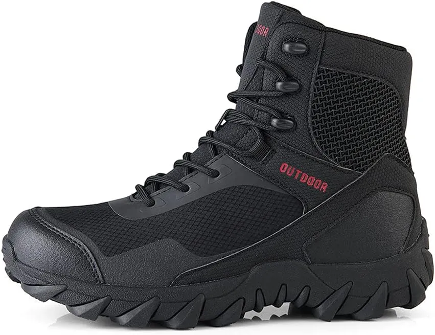 Mens Tactical Boots Lightweight Combat Boots Durable Suede Leather and Rubber Sole Military Work and Desert Boots