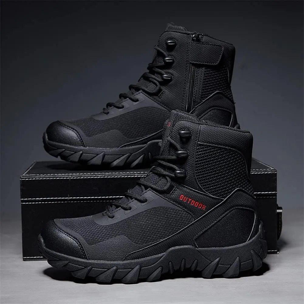 Mens Tactical Boots Lightweight Combat Boots Durable Suede Leather and Rubber Sole Military Work and Desert Boots