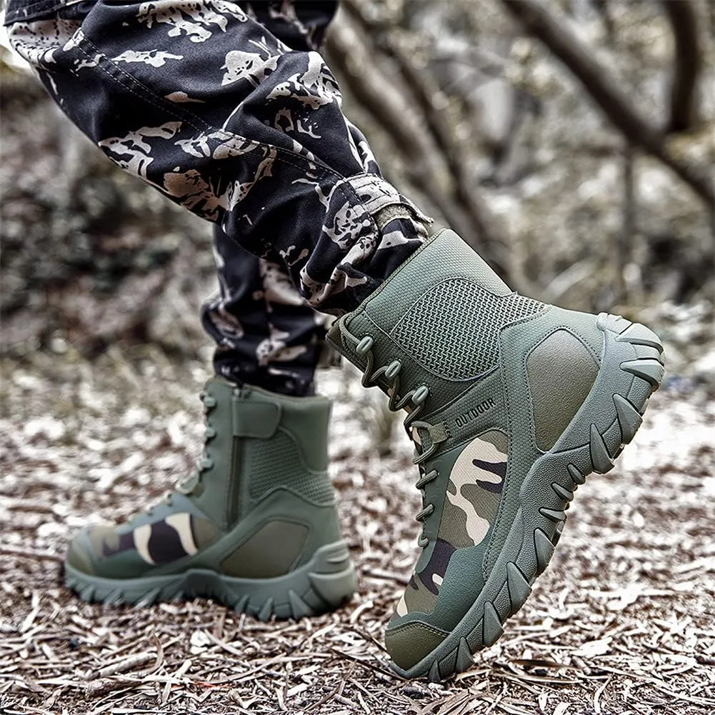 Mens Tactical Boots Lightweight Combat Boots Durable Suede Leather and Rubber Sole Military Work and Desert Boots
