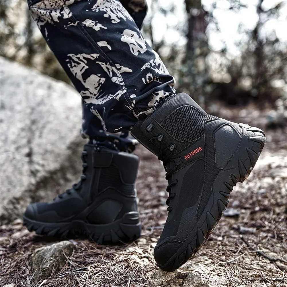 Mens Tactical Boots Lightweight Combat Boots Durable Suede Leather and Rubber Sole Military Work and Desert Boots