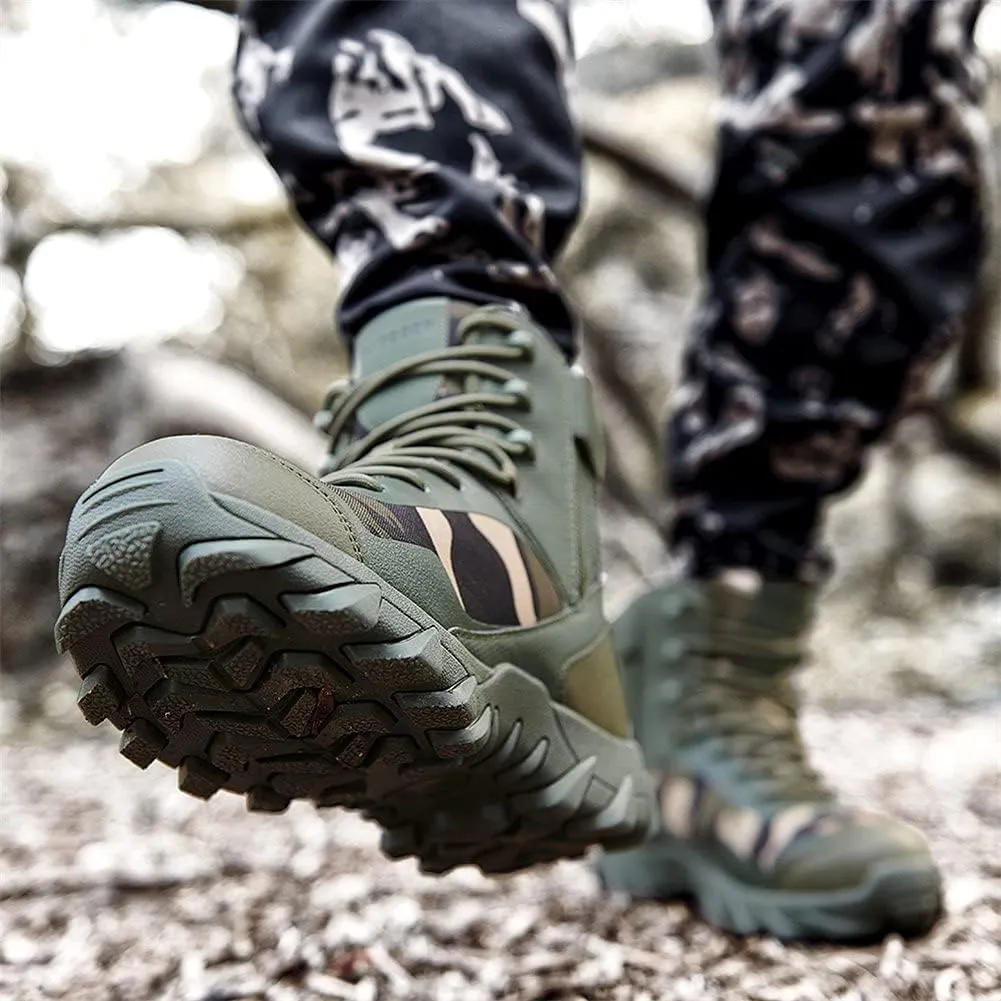 Mens Tactical Boots Lightweight Combat Boots Durable Suede Leather and Rubber Sole Military Work and Desert Boots
