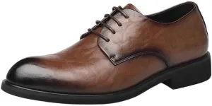 Men's Wingtip Oxford Business Shoes - Polished Leather Dress Shoes with Flexible Rubber Sole for Professional Settings & Formal Gatherings