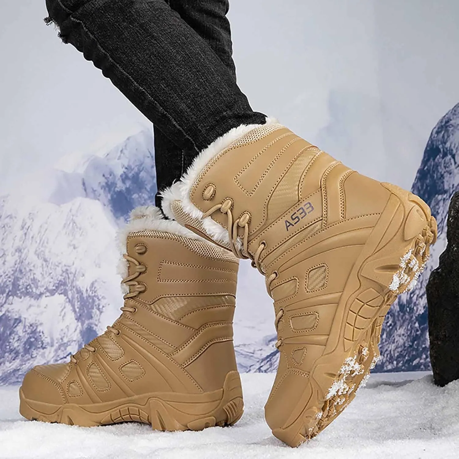 Men's Winter Waterproof Tactical Boots, Breathable Military Army Boots, Durable Combat Work Shoes, Lightweight Hiking Walking Boots, Durable Army Combat Boots