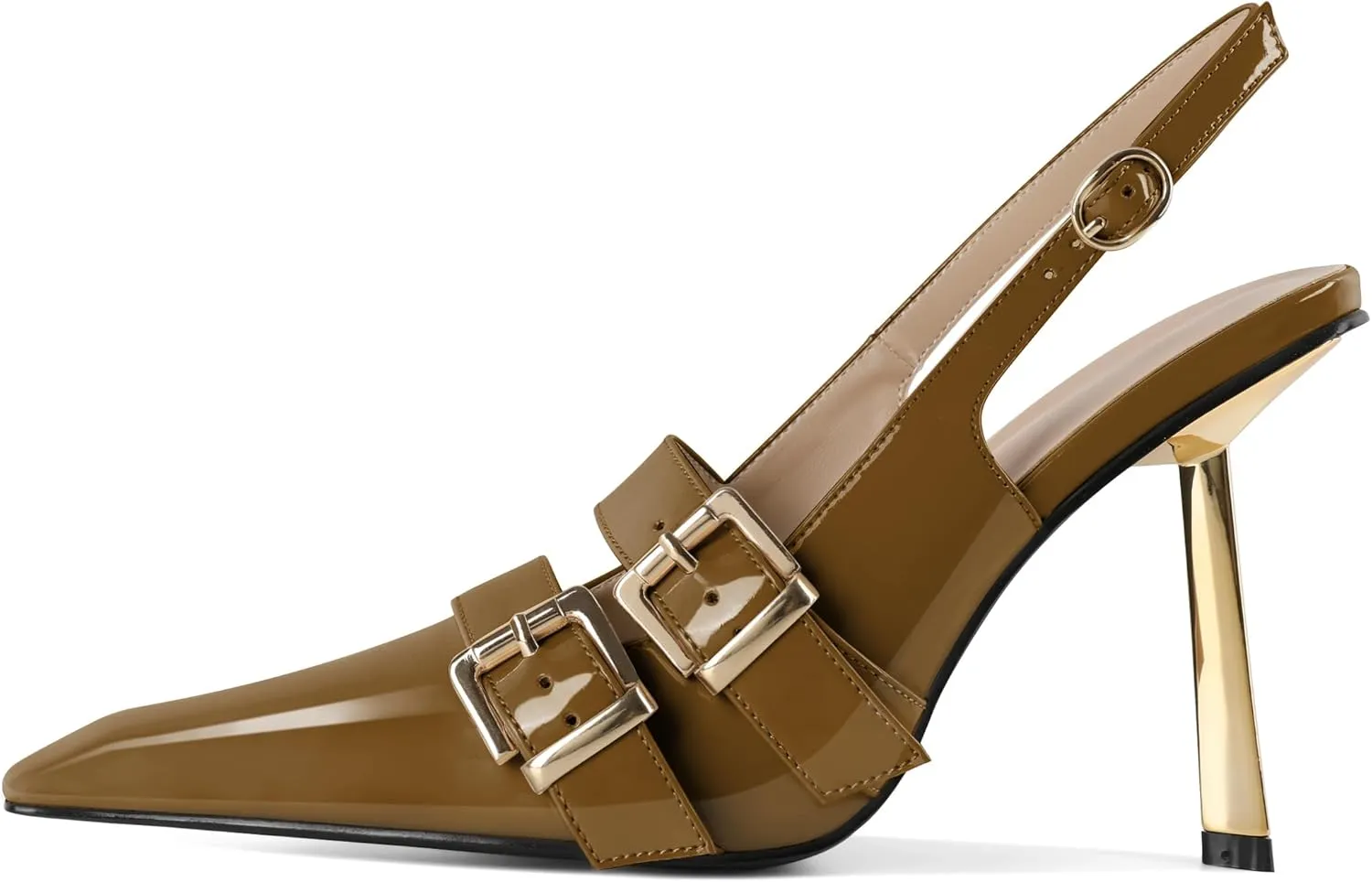 Mettesally Women Slingback Heels Pumps Shoes High Heels Stilettos Square Toe for Women Dressy Shoes 4 Inches