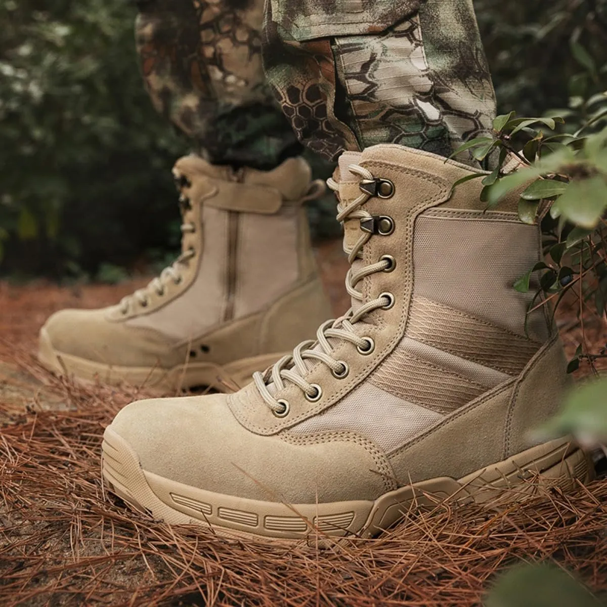 Military Men's Tactical Boots: Combat High Top Outdoor Shoes