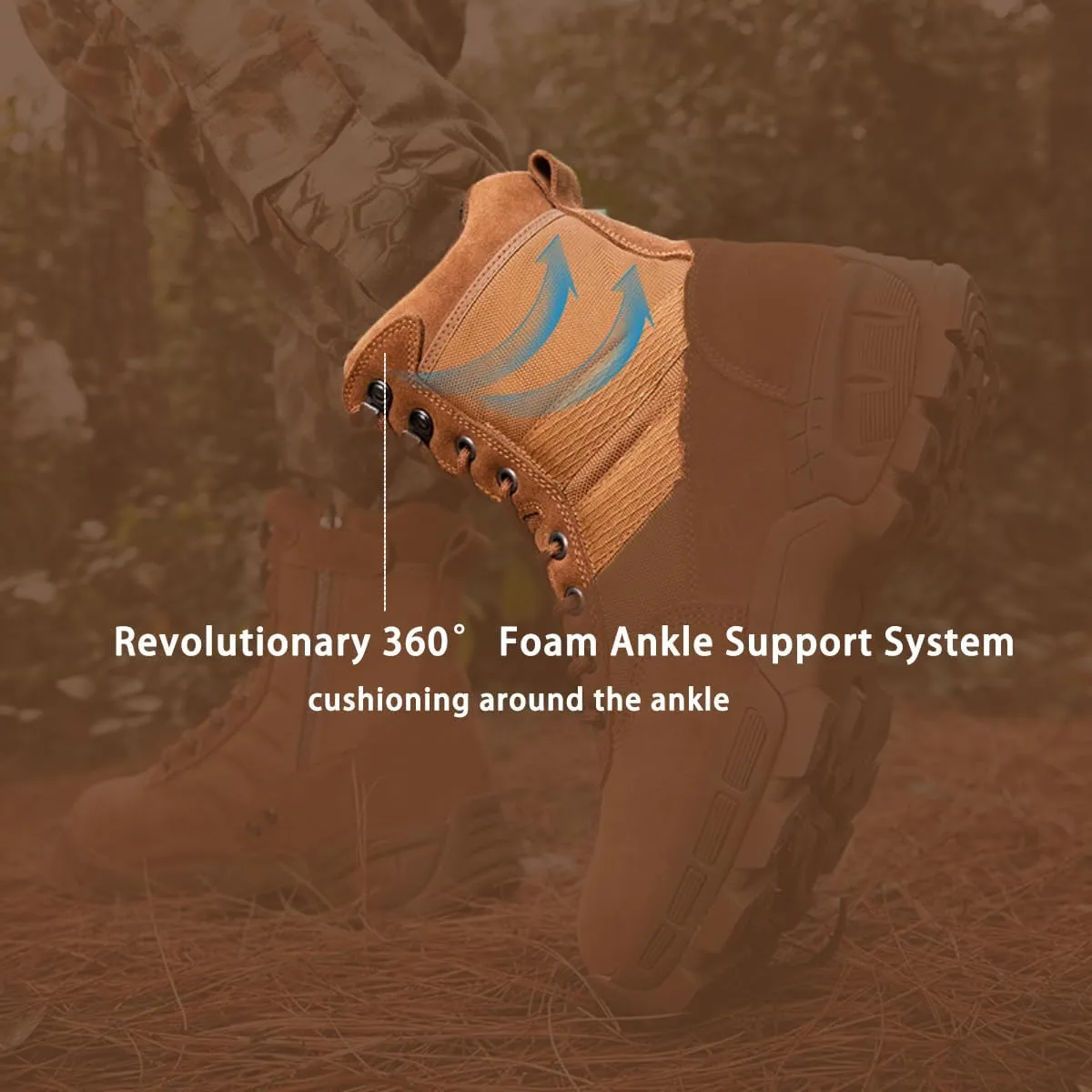 Military Men's Tactical Boots: Combat High Top Outdoor Shoes