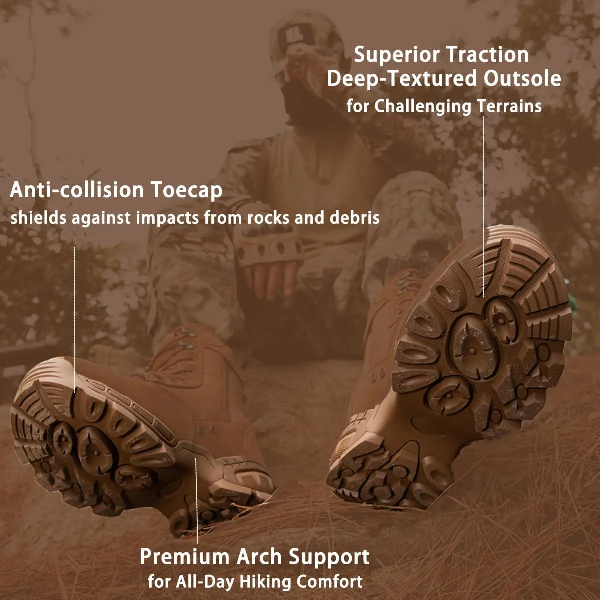 Military Men's Tactical Boots: Combat High Top Outdoor Shoes