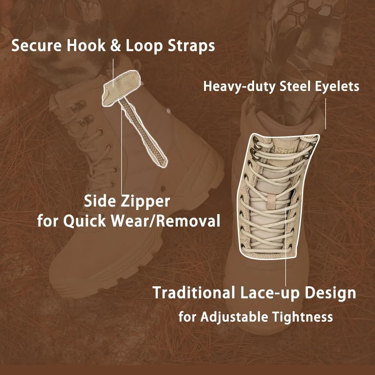 Military Men's Tactical Boots: Combat High Top Outdoor Shoes