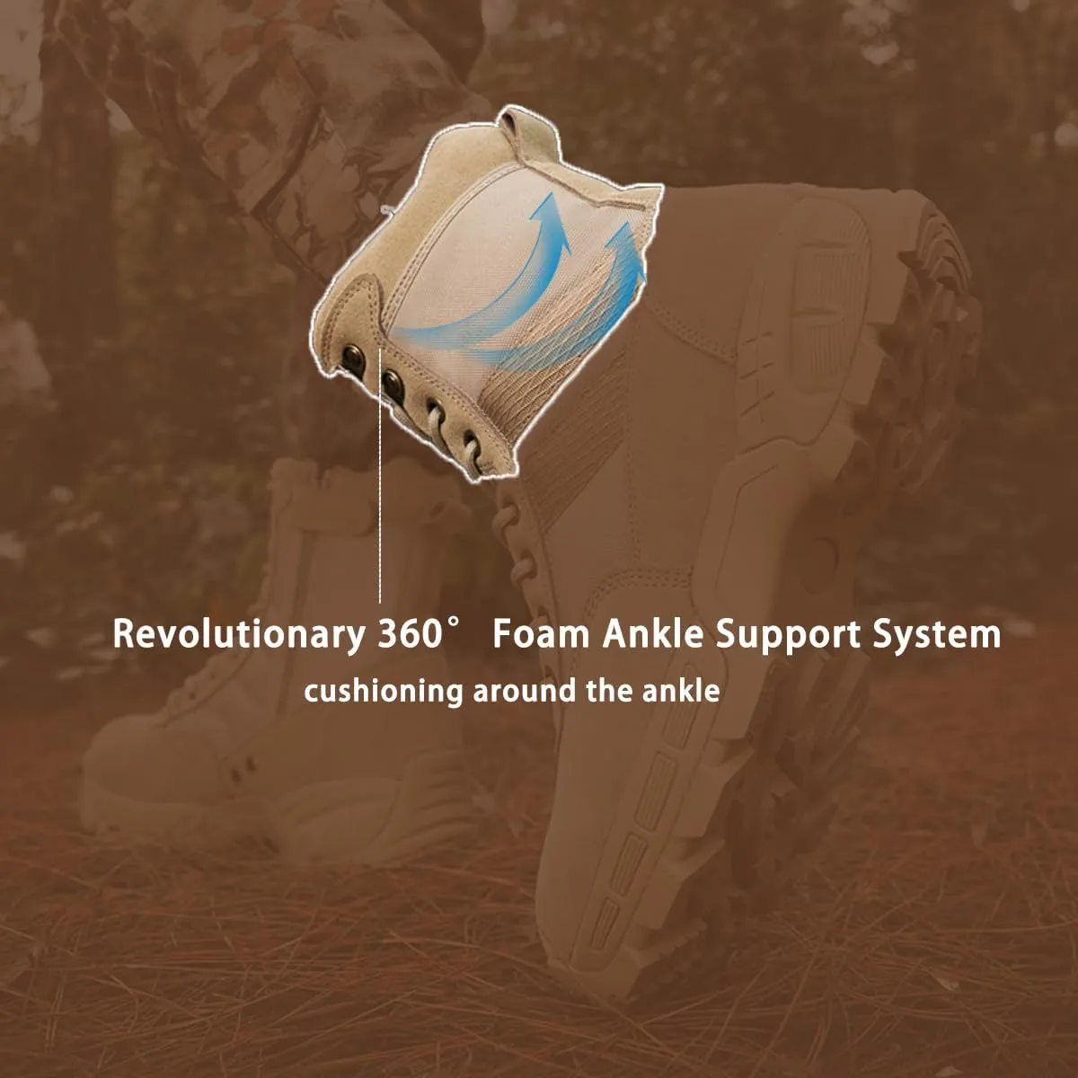 Military Men's Tactical Boots: Combat High Top Outdoor Shoes