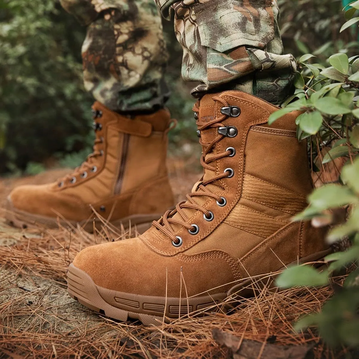 Military Men's Tactical Boots: Combat High Top Outdoor Shoes