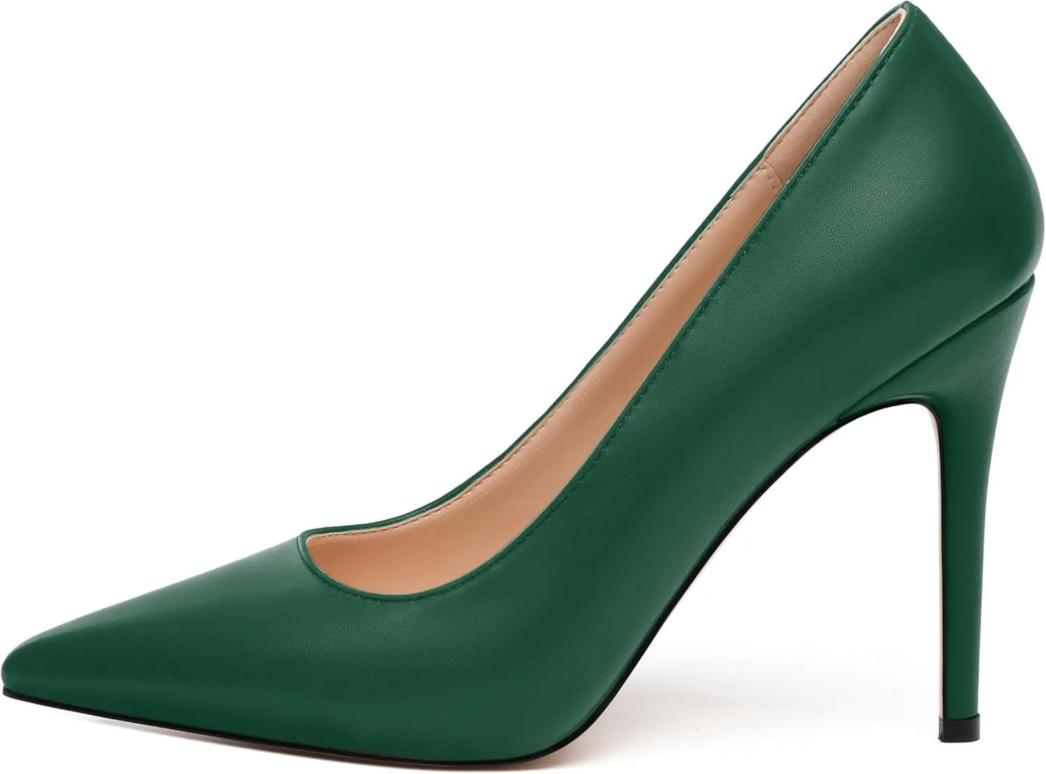 MODENCOCO Women's High Heel Pumps Elegant Stiletto Heels Sexy Closed Pointed Toe Heels Classic Comfortable Slip-On Dress Shoes for Party Wedding Prom Office 4 Inch