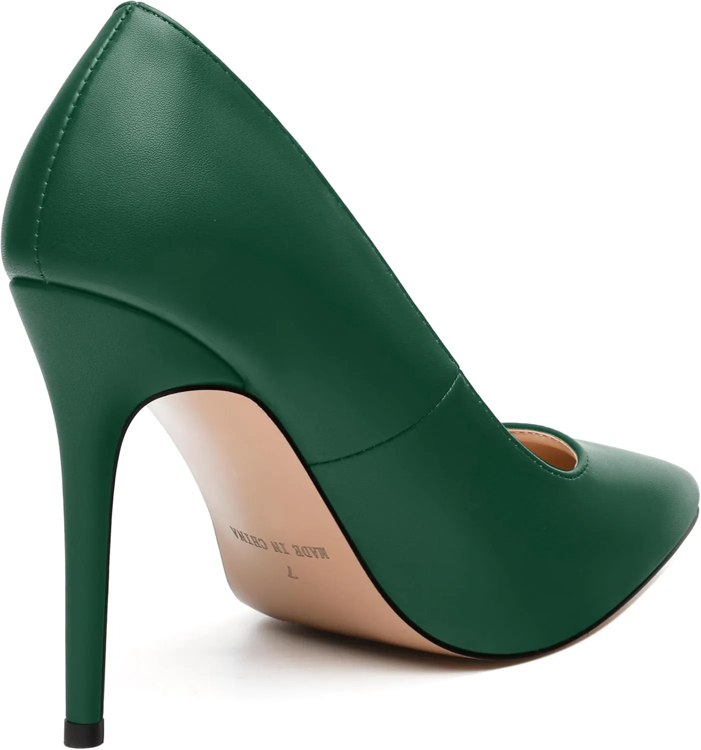 MODENCOCO Women's High Heel Pumps Elegant Stiletto Heels Sexy Closed Pointed Toe Heels Classic Comfortable Slip-On Dress Shoes for Party Wedding Prom Office 4 Inch