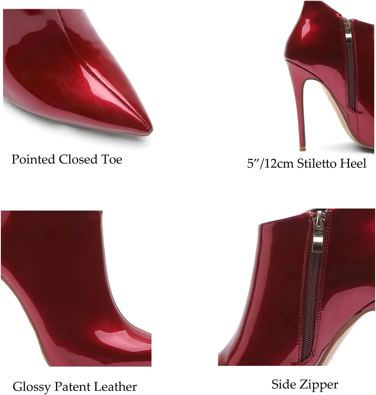MOOMMO Vintage Pointed Toe Stiletto Heels Ankle Boots for Women Animal Print Side Zip 5 Inch High Heel Leopard Crocodile Boots Zipper Snakeskin Dress Boot Suede Booties Dressy Fashion Party 4-12 M US