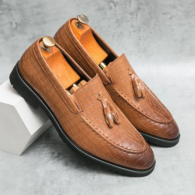 Official Business Social Shoe for Men Office Formal Oxfords with Tassel Men's Slip on Dress Loafers Formal Shoes