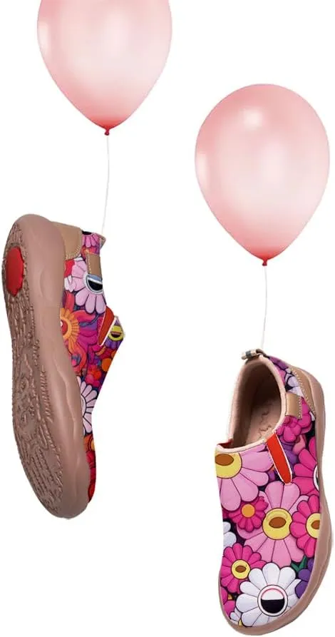 Onehorse Kid's Fashion Sneakers Lightweight Casual Comfortable Boys Girls Flower Painted Travel Shoes