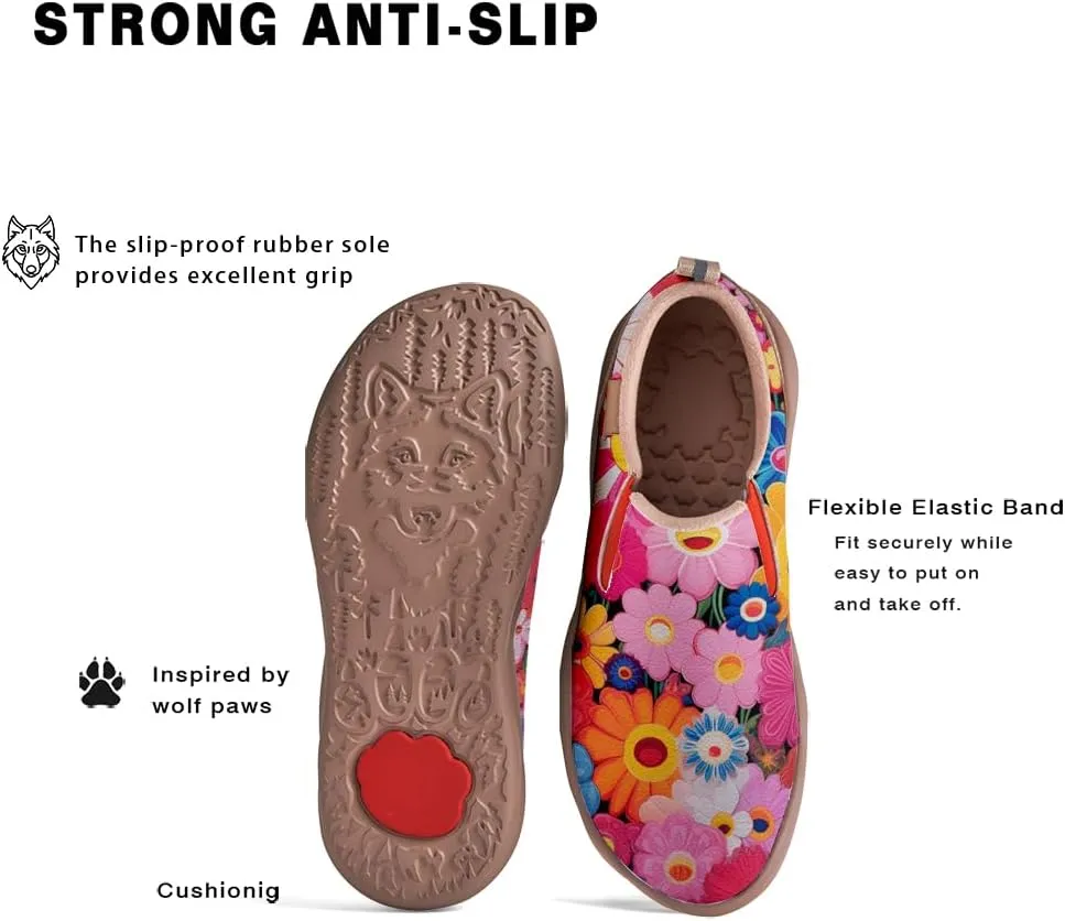 Onehorse Kid's Fashion Sneakers Lightweight Casual Comfortable Boys Girls Flower Painted Travel Shoes