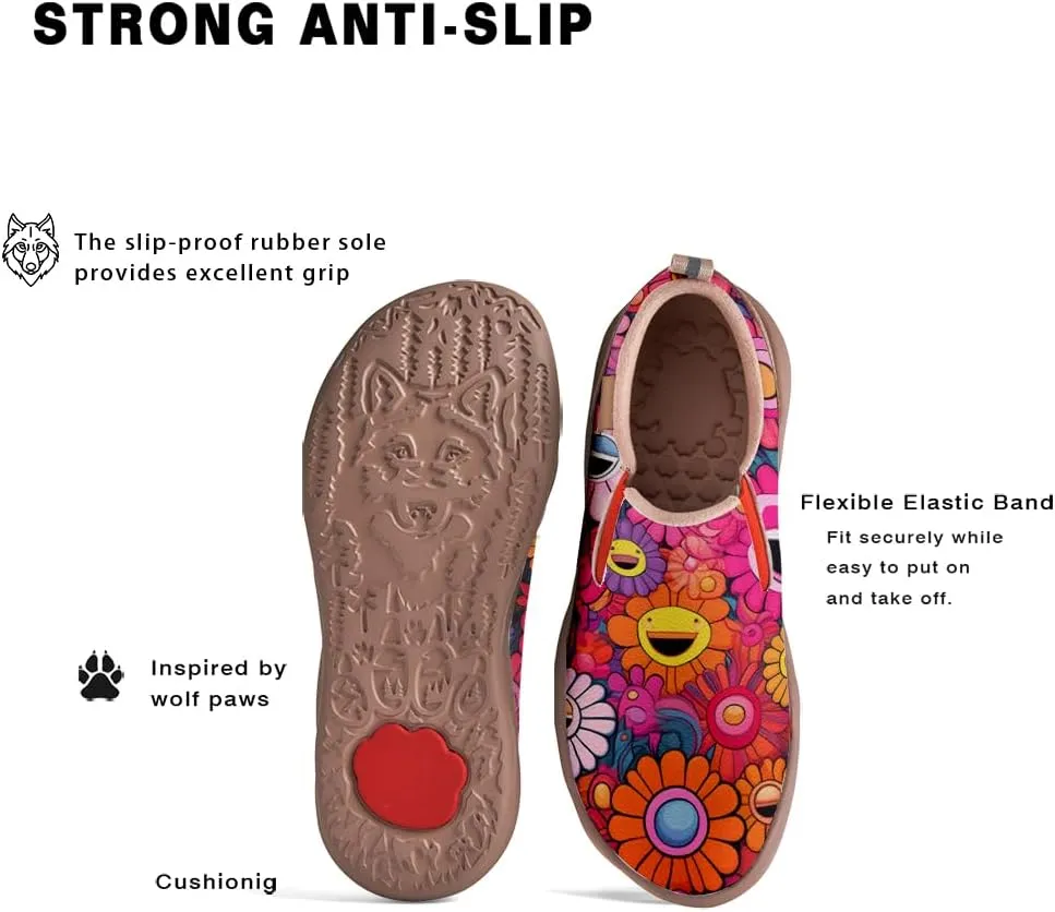 Onehorse Kid's Fashion Sneakers Lightweight Casual Comfortable Boys Girls Flower Painted Travel Shoes