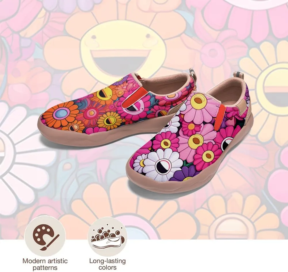 Onehorse Kid's Fashion Sneakers Lightweight Casual Comfortable Boys Girls Flower Painted Travel Shoes
