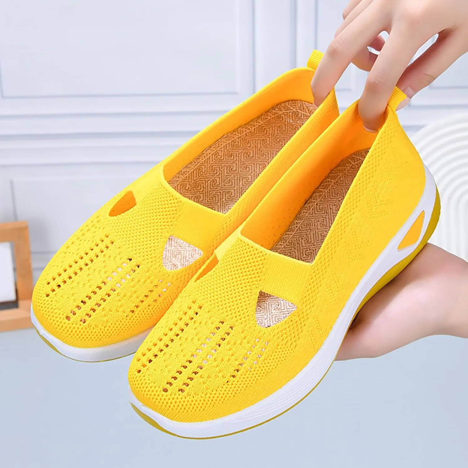 Orthopedic Shoes for Women Woven Orthopedic Womens Running Shoes Comfortable Men Casual Shoes High Top Sneakers Slip On Tennis Shoe Loafers Casual Slip On