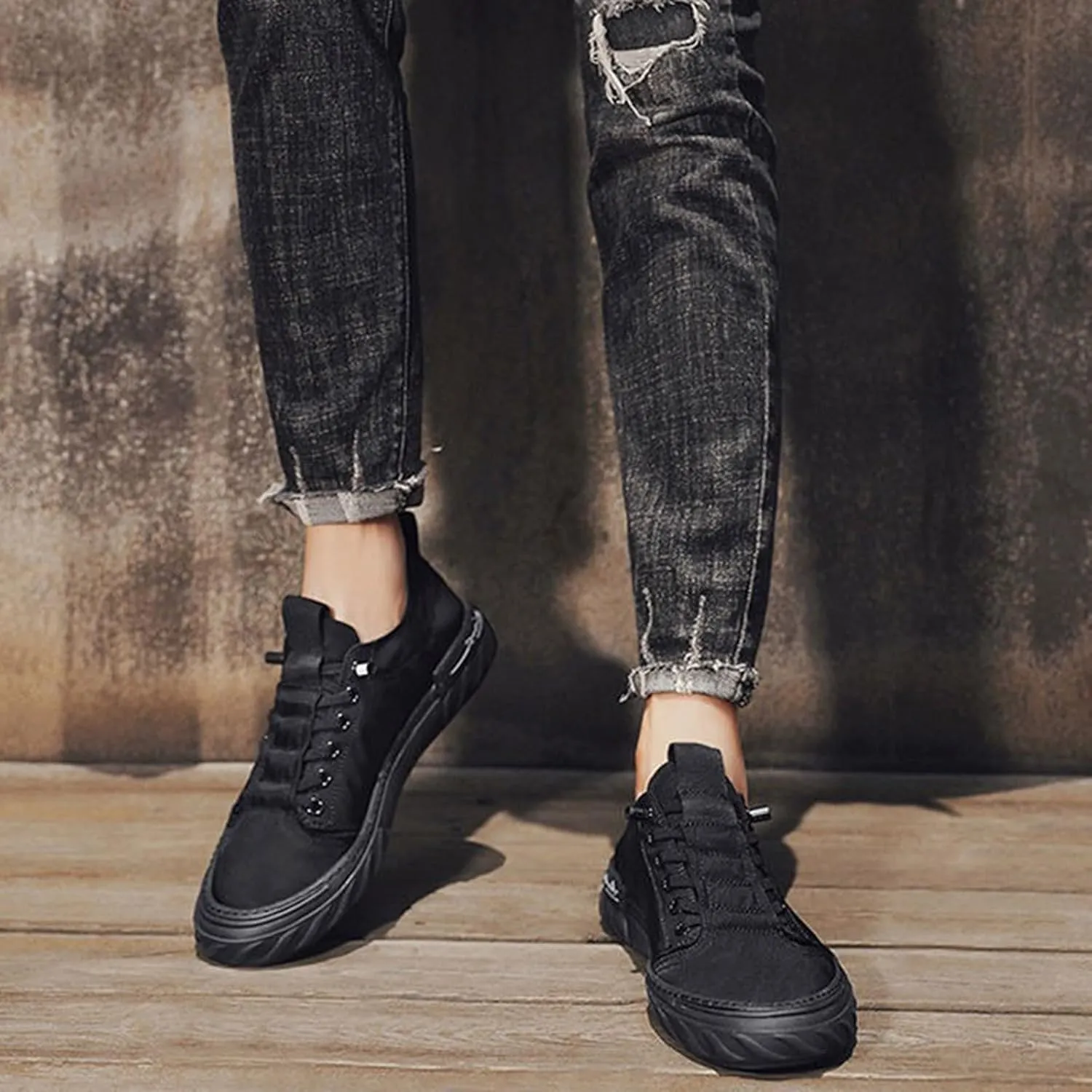 Outdoor Jogging Sneakers for Men Breathable Elastic Fly Woven Mesh Sneaker Memory Foam Versatile Shoes for Men