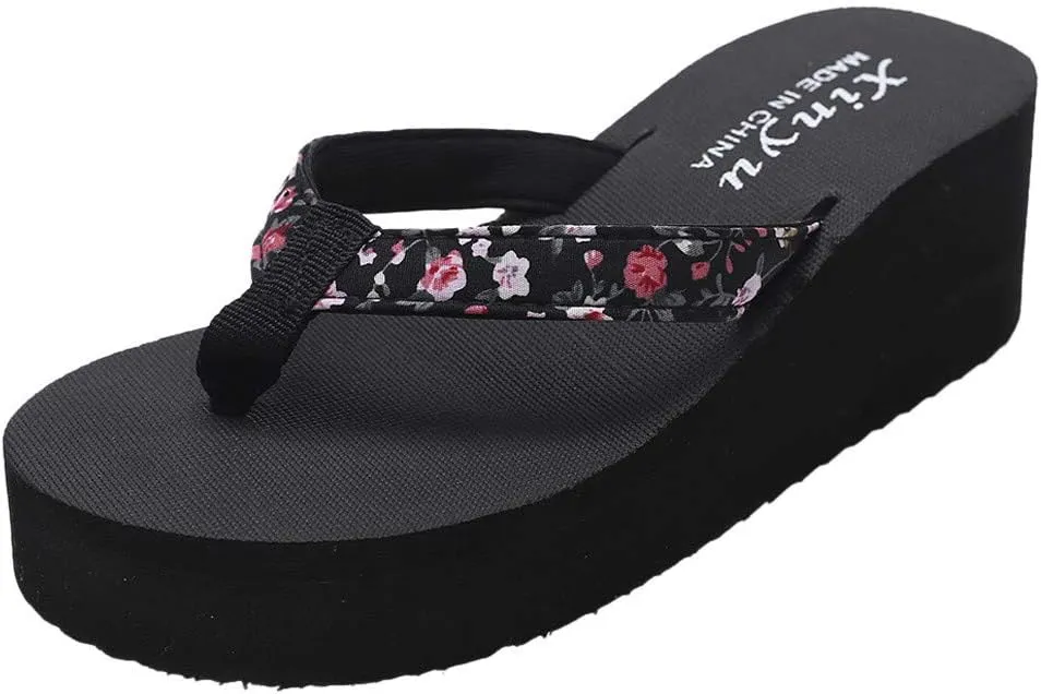 Platform Sandals Women, Women's Fashion Summer Flip-Flops Thick Sole Casual Rhinester Butterfly Sandals Wedge Heel Soft Sole Dressy Sandals