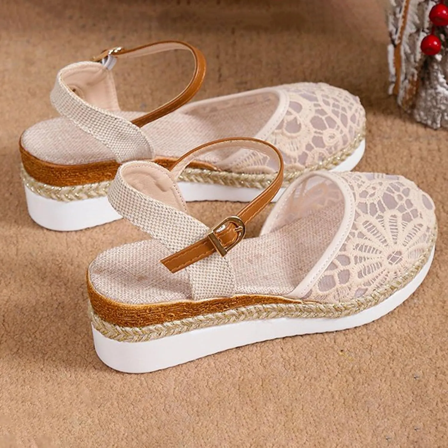 Pumps Platform Sandals for Women Slip on Wedge Sandal Comfortable Wedge Shoes Womens Flat Sandals Dressy Casual