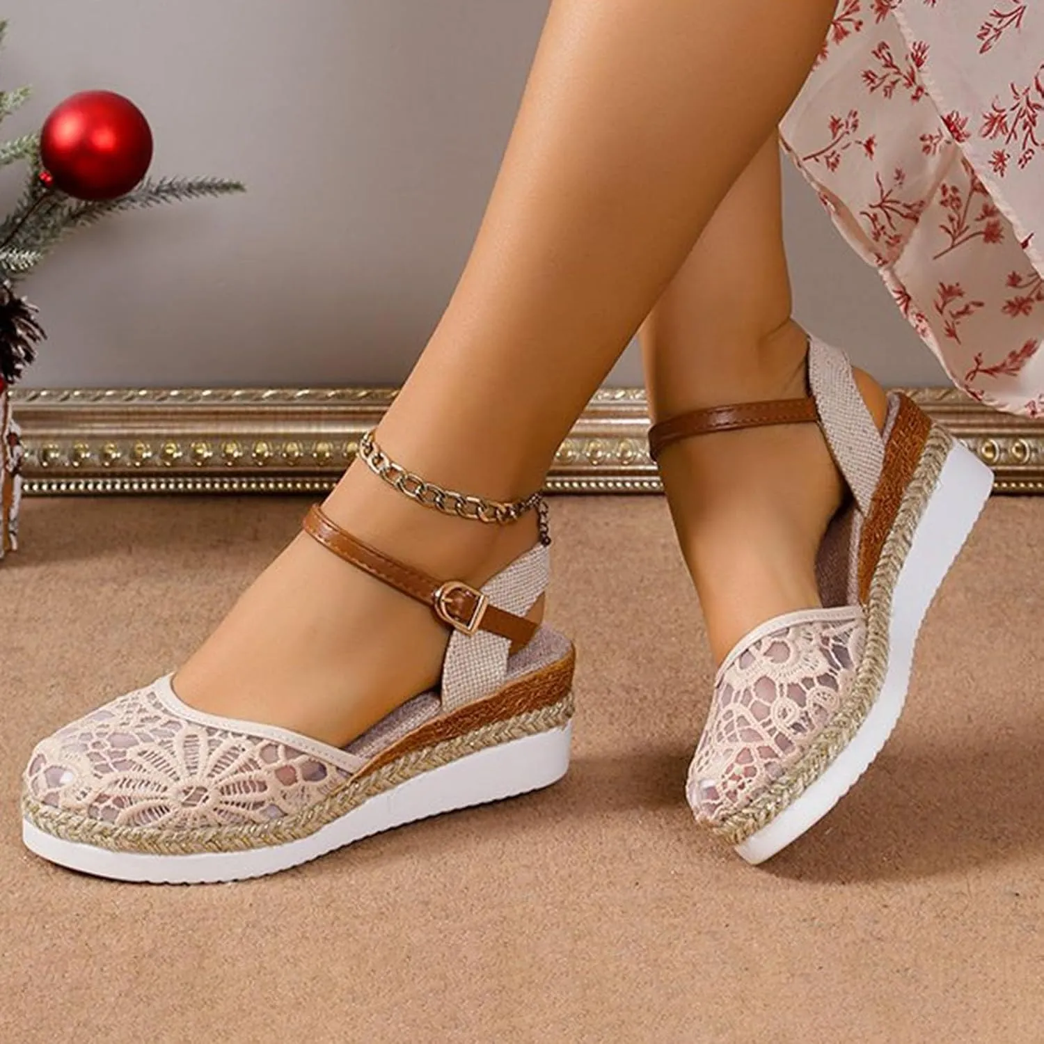 Pumps Platform Sandals for Women Slip on Wedge Sandal Comfortable Wedge Shoes Womens Flat Sandals Dressy Casual