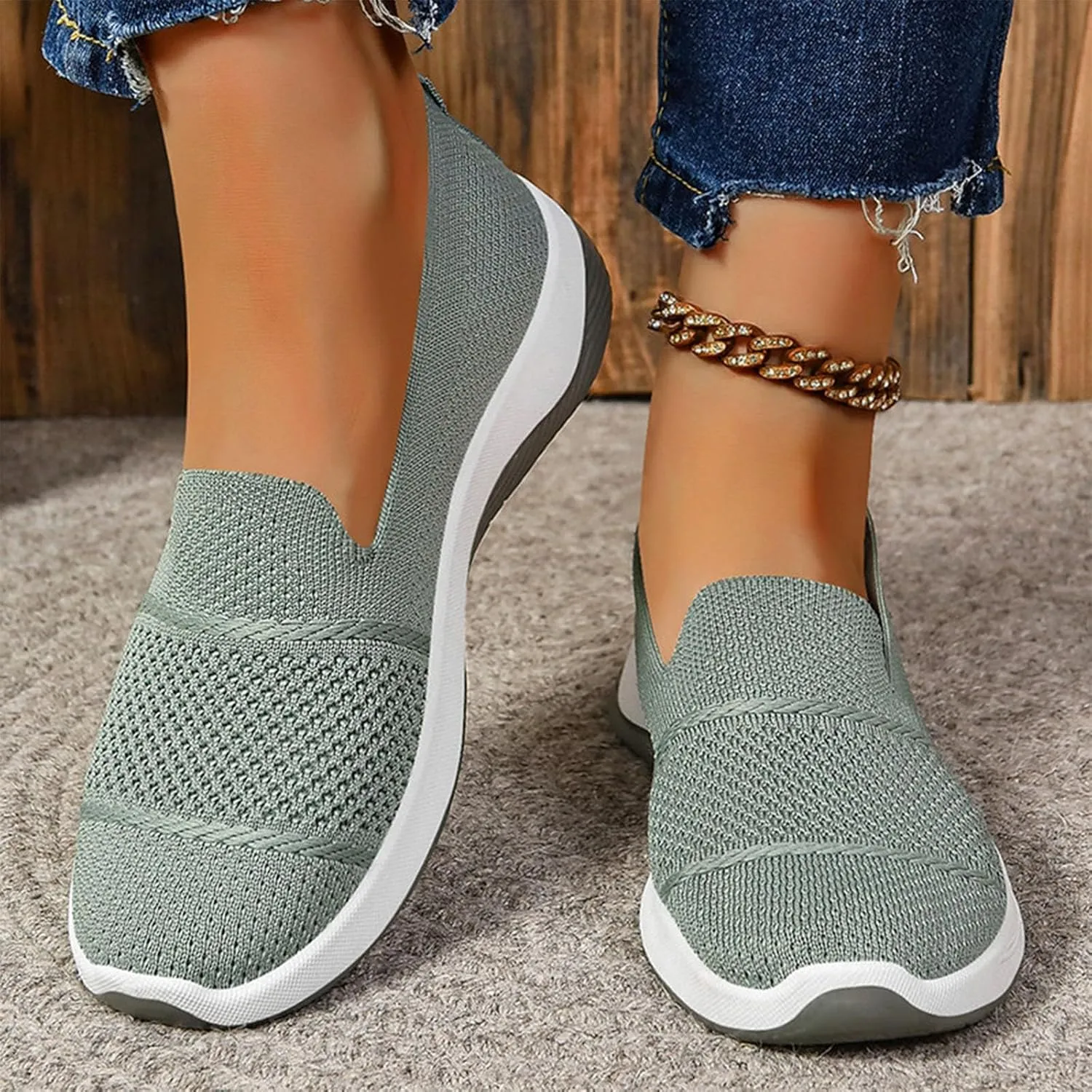 Running Shoes for Women Slip On Versatile Casual Sneakers Comfort Lightweight Sock Shoes Breathable Mesh Shoes