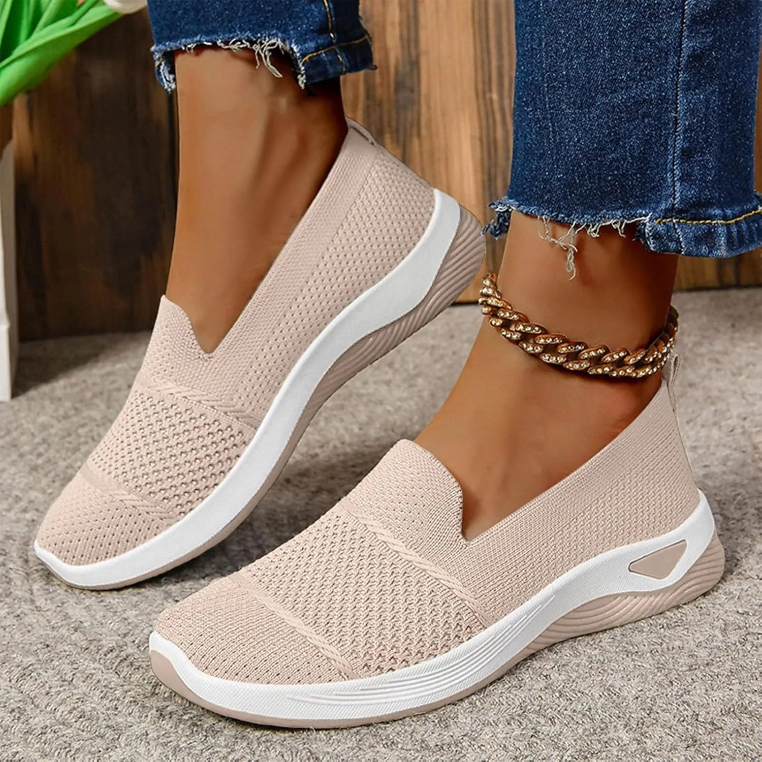 Running Shoes for Women Slip On Versatile Casual Sneakers Comfort Lightweight Sock Shoes Breathable Mesh Shoes