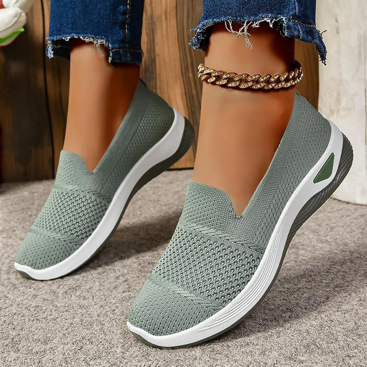 Running Shoes for Women Slip On Versatile Casual Sneakers Comfort Lightweight Sock Shoes Breathable Mesh Shoes
