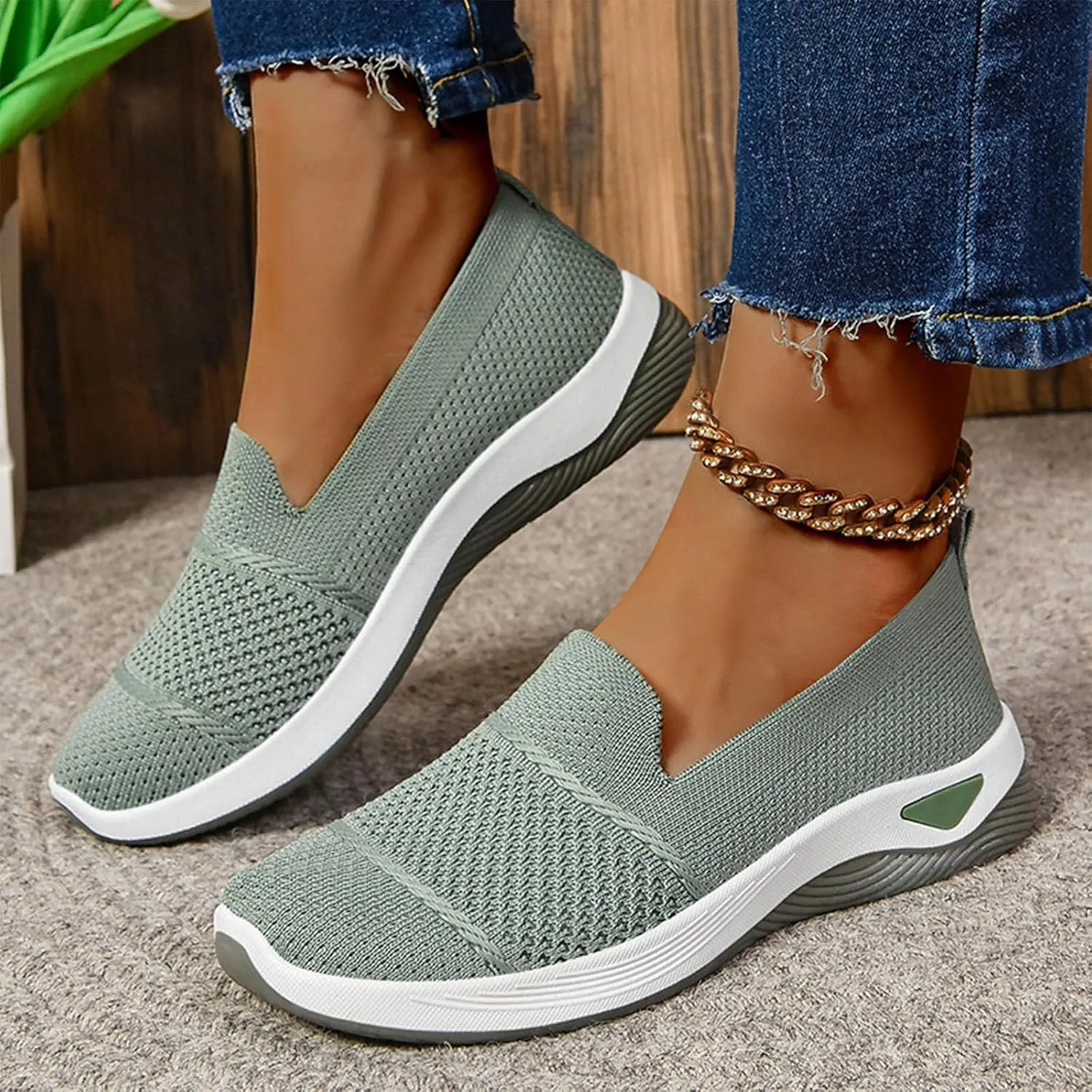 Running Shoes for Women Slip On Versatile Casual Sneakers Comfort Lightweight Sock Shoes Breathable Mesh Shoes