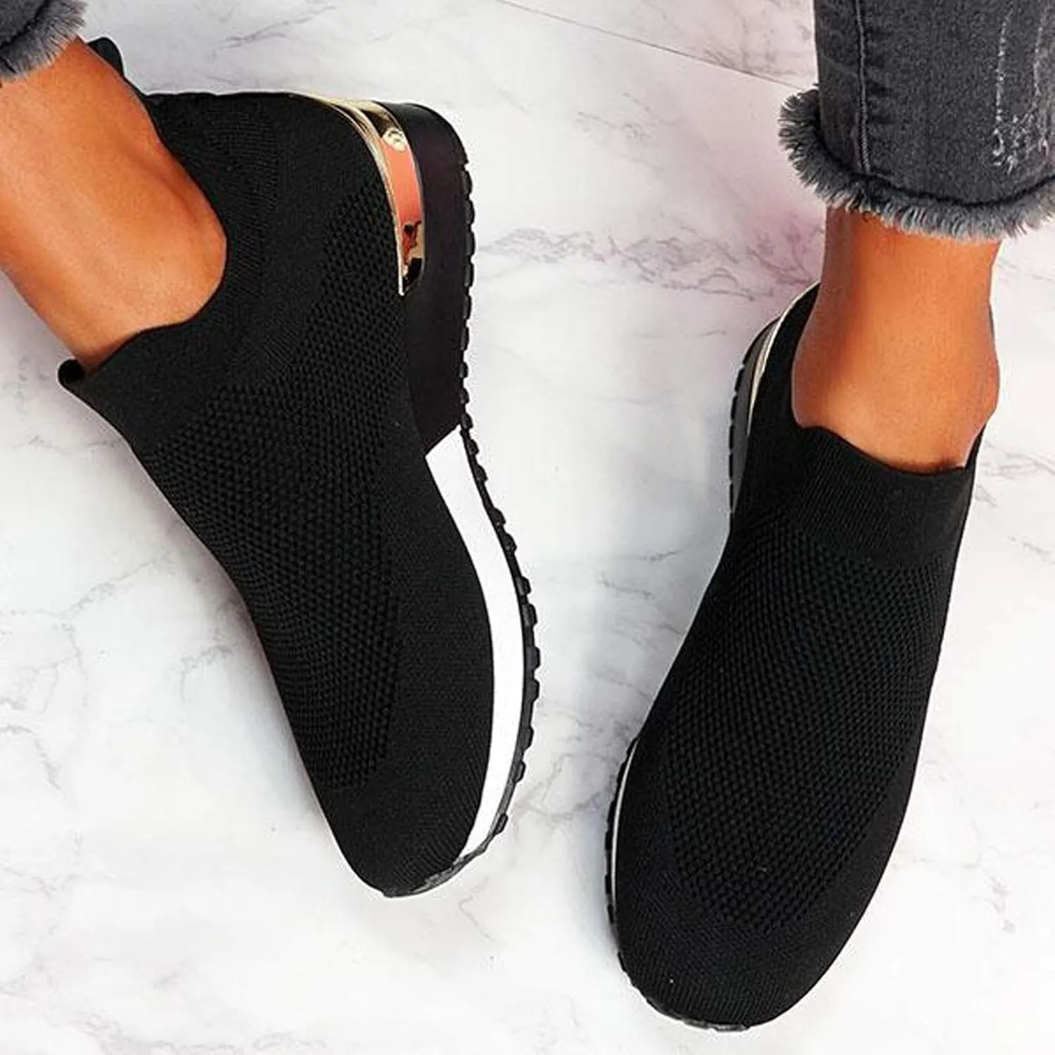 Running Shoes Womens Lightweight White Platform Sneakers Womens Walking Shoes Comfortable & Lightweight Loafers for Men Womens Slip On Sneakers with Arch Support