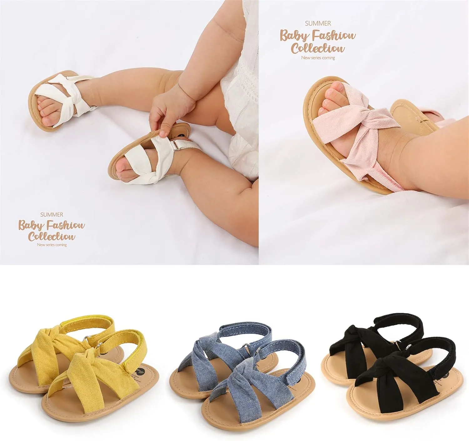 RVROVIC Baby Boys Girls Sandals Premium Infant Summer Outdoor Shoes PU Lightweight Soft Anti-Slip Sole Toddler Prewalker