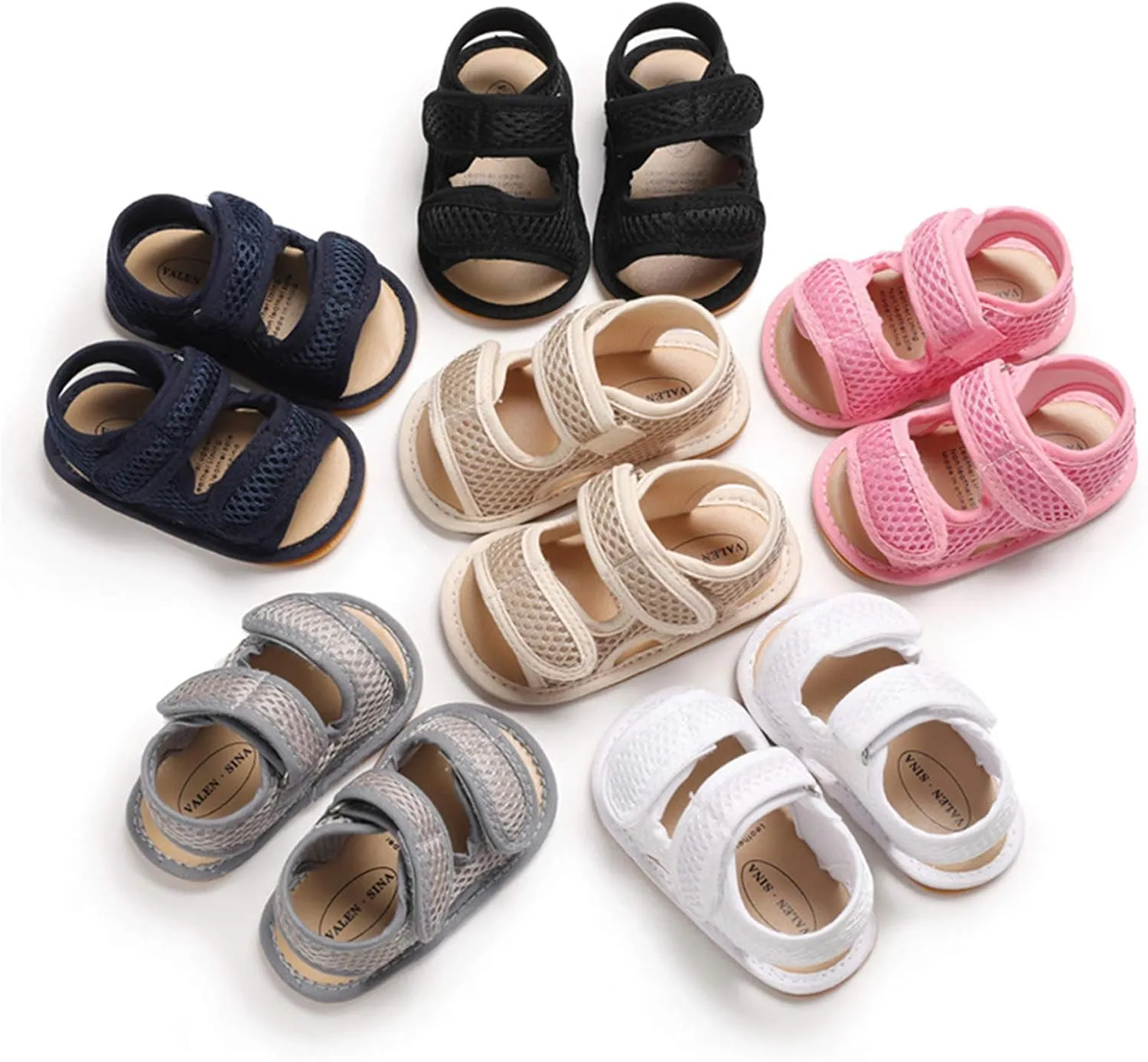 RVROVIC Baby Boys Girls Sandals Premium Soft Anti-Slip Rubber Sole Infant Summer Outdoor Shoes Toddler First Walkers