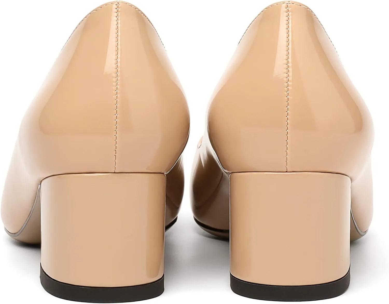 SAMMITOP Women's Block Heel Chunky Pumps Low Heels Pointed Toe Heel with Metal Buckle Slip on Closed Toe Heeled Loafers Wedding Party Dress Shoes