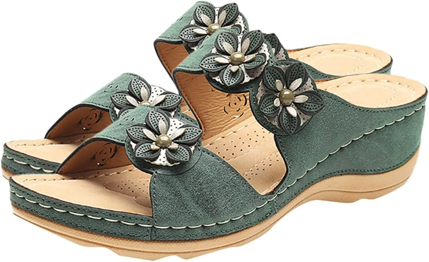 Sandalias para Mujer Elegantes, Women Premium Orthopedic Open Toe Sandals Retro Anti-Slip Summer Casual Sandals