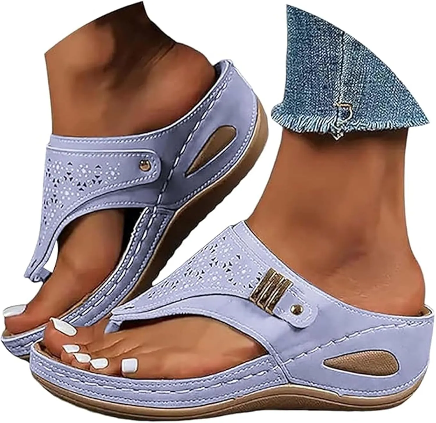 Sandals For Women 2025 Comfortable Walking Casual Dressy Summer Orthopedic Slippers Beach Orthotic Thong Flip Flops