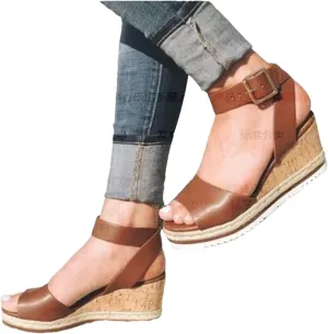 Sandals for Women Wedge,Women's Summer Casual Platform Sandals with High Heels Beach Sandals Espadrille Platform Shoes