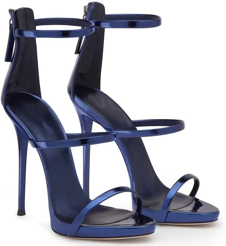 sexytag Women's Rhinestone Sparkly Heels Low Platform Open Toe Stiletto Ankle Strap High Heels Sandals