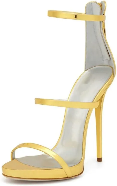 sexytag Women's Rhinestone Sparkly Heels Low Platform Open Toe Stiletto Ankle Strap High Heels Sandals