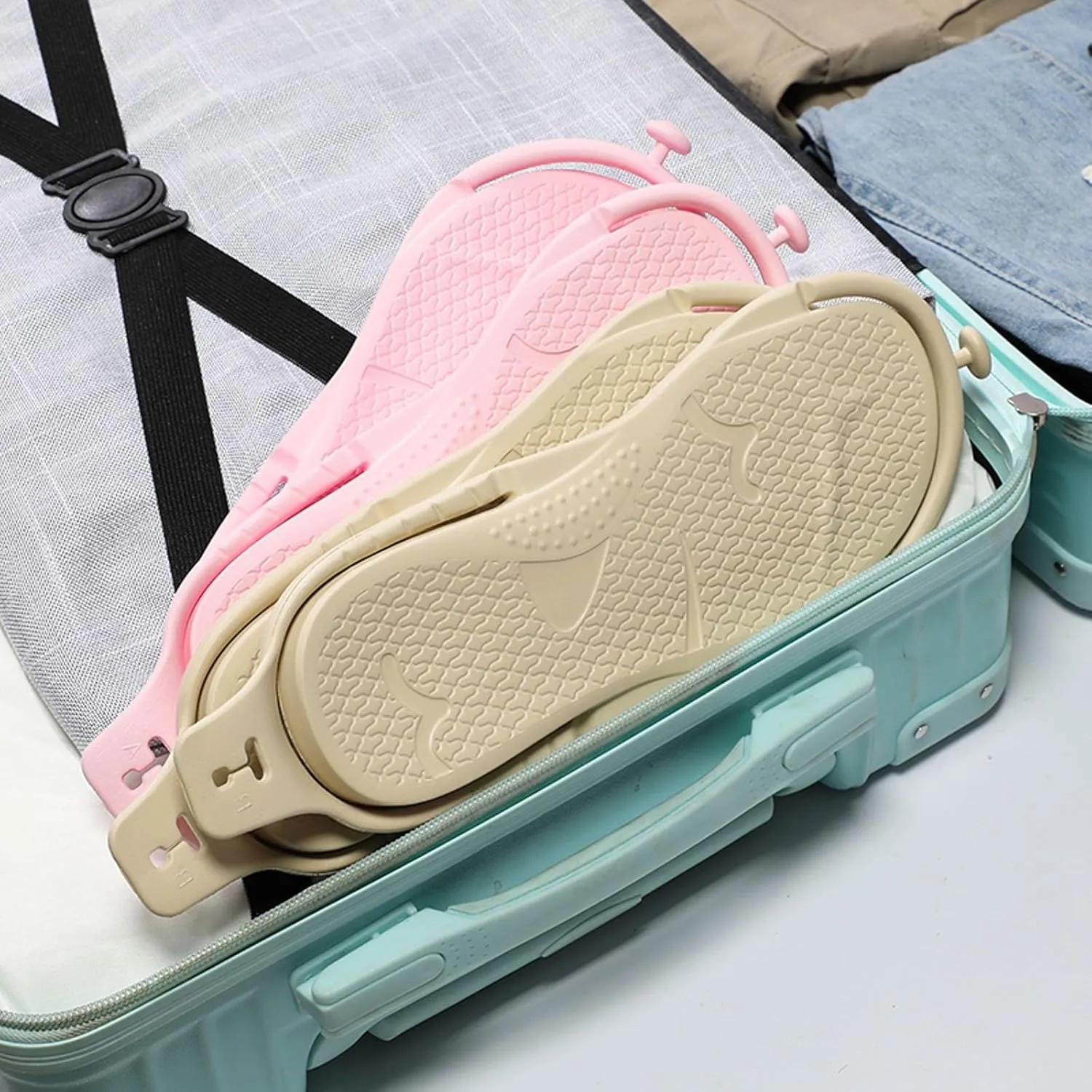 Slides For Women Ladies Shoes Couple Travel Portable Bathroom Slippers Comfortable Soft Sole Foldable Slippers