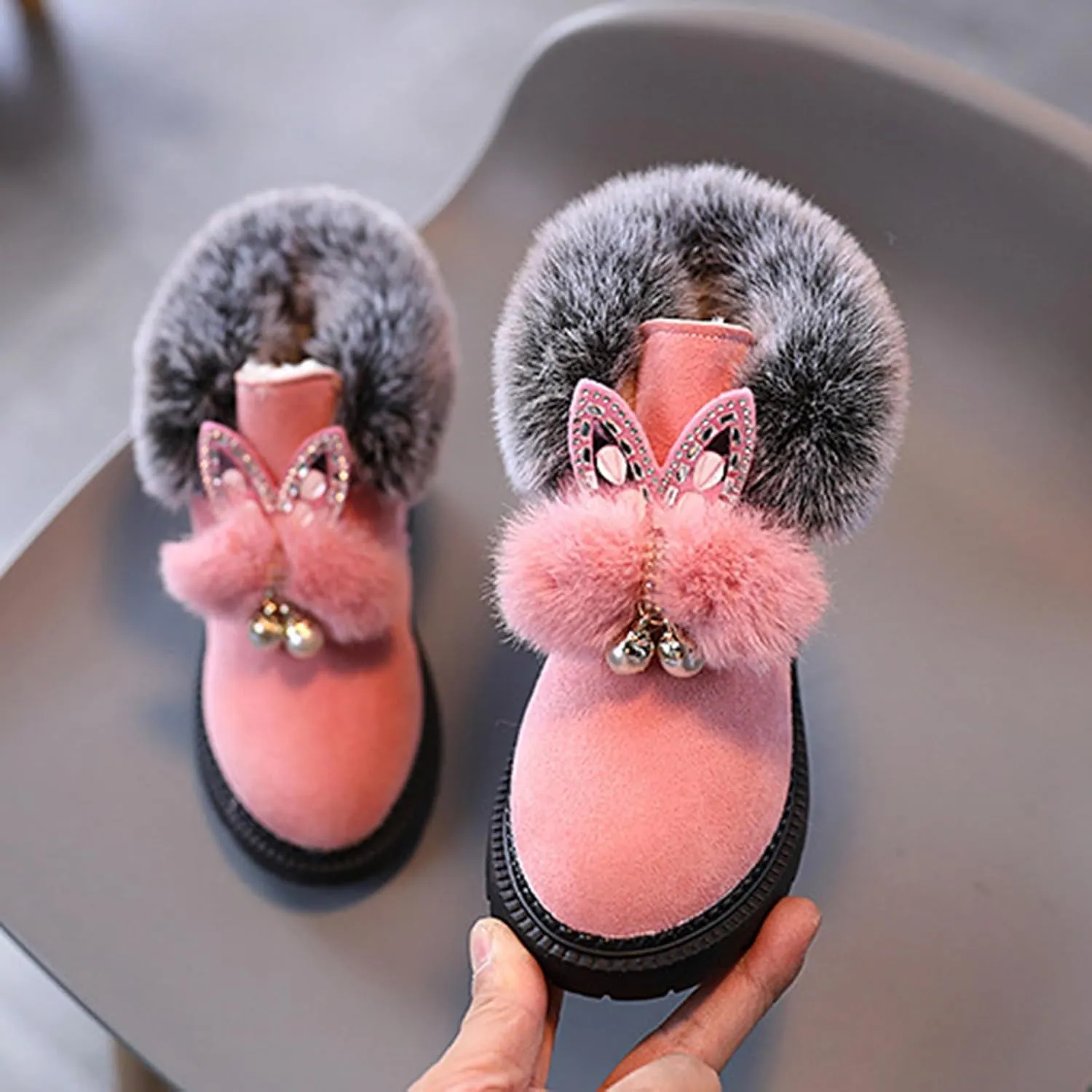 Snow Boots for Girls Snow Boots Little Girls Warm Winter Comfy Cute Durable Outdoor Princess Ankle Boots