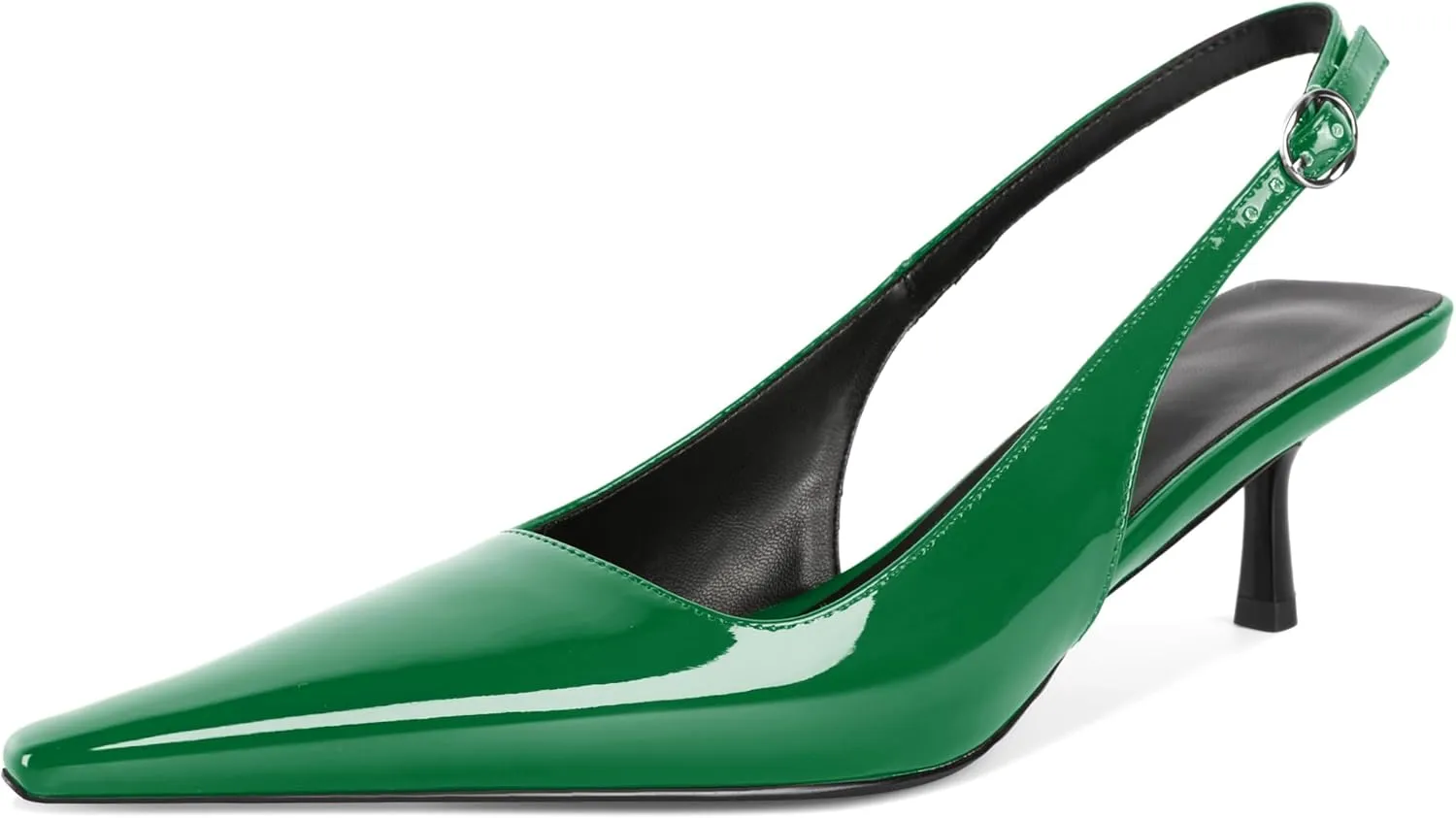 Soireelady Womens Pointed Toe Slingback Heels Kitten Low Heel Pumps Party Dress Shoes 2 Inch
