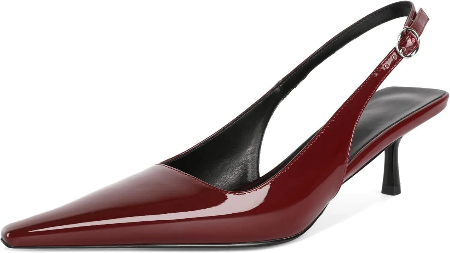 Soireelady Womens Pointed Toe Slingback Heels Kitten Low Heel Pumps Party Dress Shoes 2 Inch