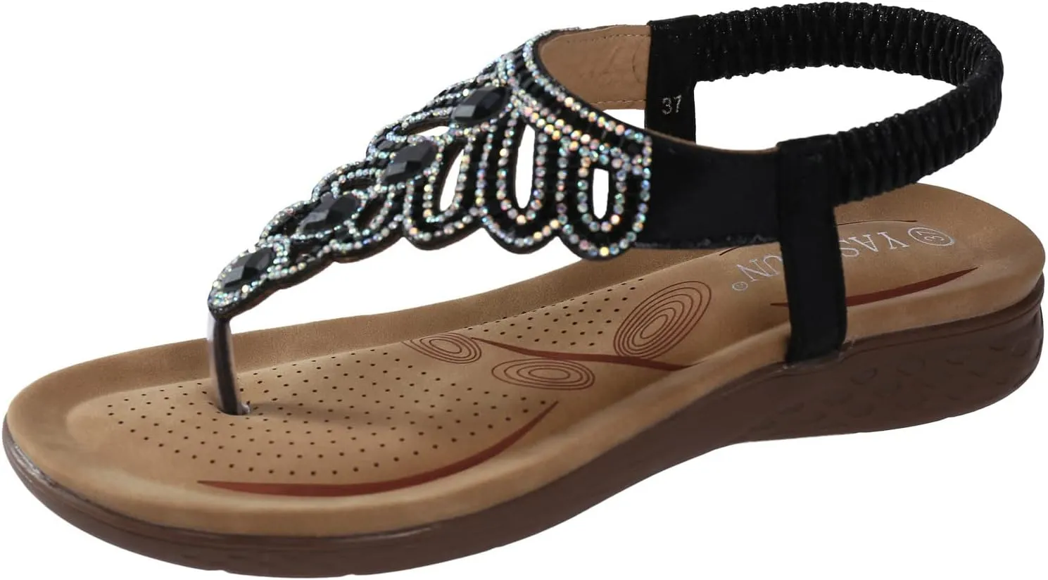 Summer Versatile Sandals for Women Rhinestone Open Toe Slip on Casual Sandal Party Dress Sandals for Women
