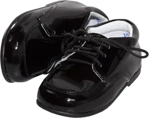 Tuxgear Baby Boy Black Formal Patent Dress Shoe, 4 Infant