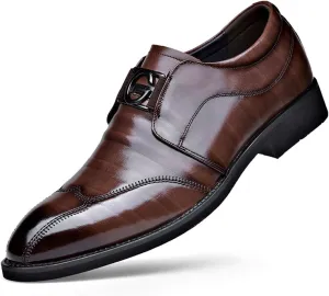 UOQAPRE Men's Oxfords Formal Dress Shoes Classic Oxford Dress Shoes Formal Business Full Leather Shoes for Men