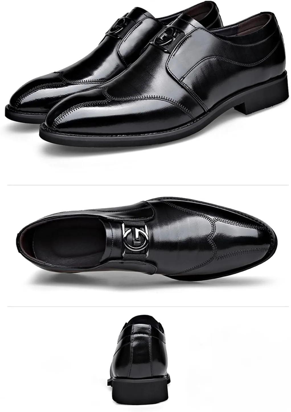 UOQAPRE Men's Oxfords Formal Dress Shoes Classic Oxford Dress Shoes Formal Business Full Leather Shoes for Men